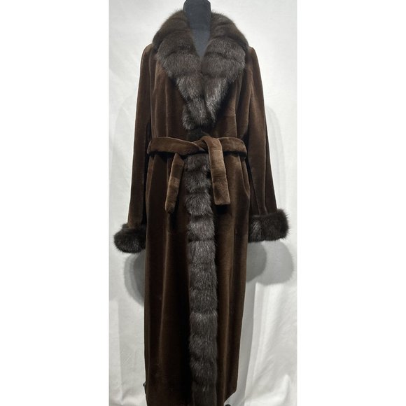 sheared mink reversible coat w/ Sable collar+Tux+Cuffs (79000) - Picture 1 of 6